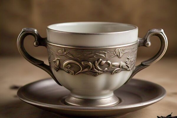 brooks lexington va pewter handled cup vintage